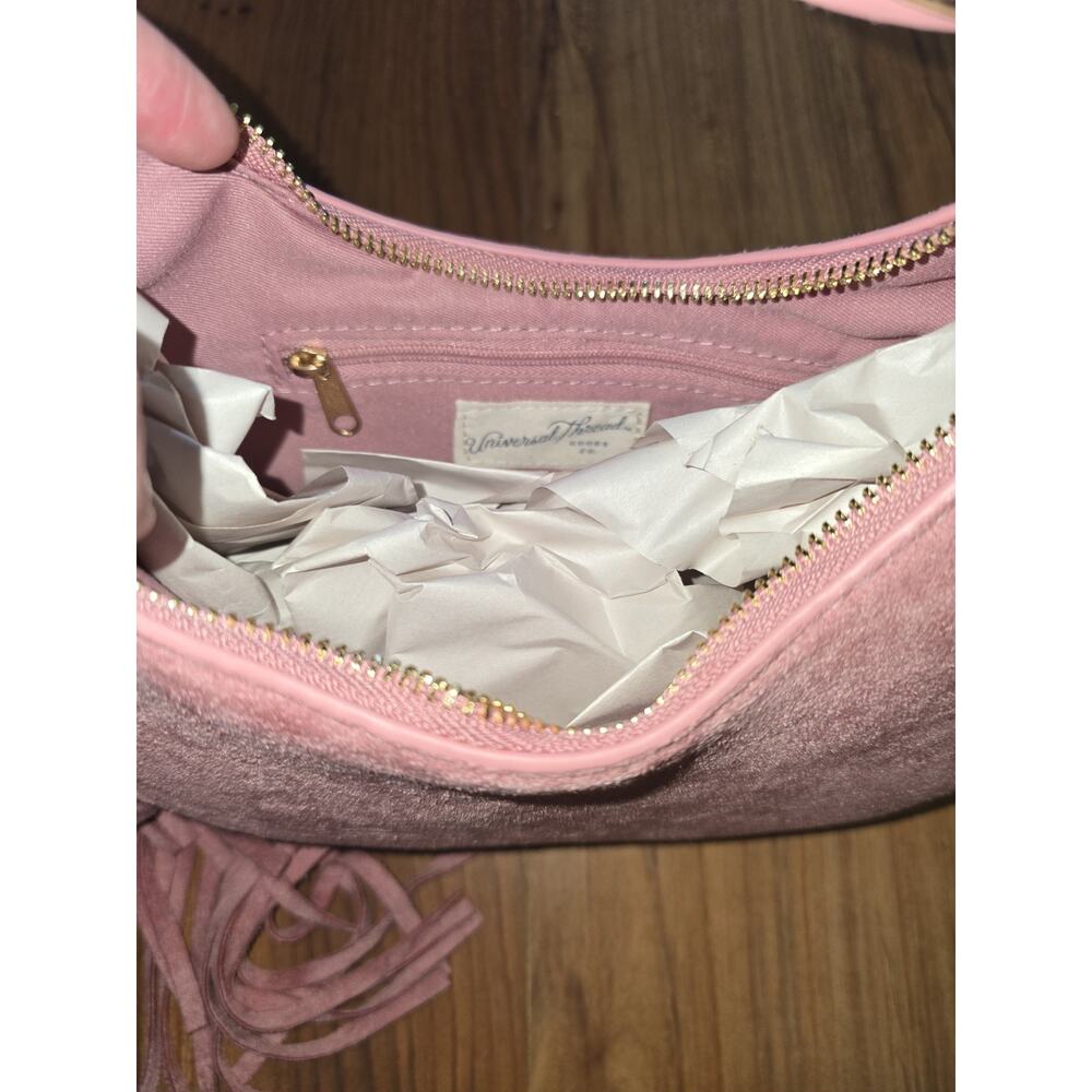 Western Faux Suede Fringe Shoulder Bag Purse - Universal Thread Pink - Picture 7 of 8
